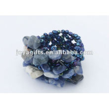 Sodalite Chip Stone Stretch Seed Perles de verre Ring